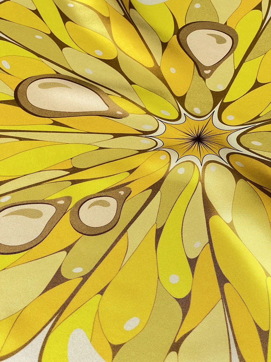 Платок шелковый Лимон