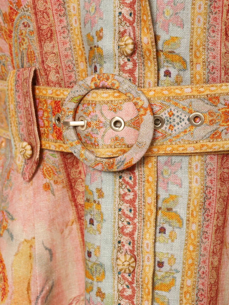 Платье-рубашка льняное