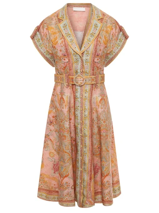 Платье-рубашка льняное ZIMMERMANN