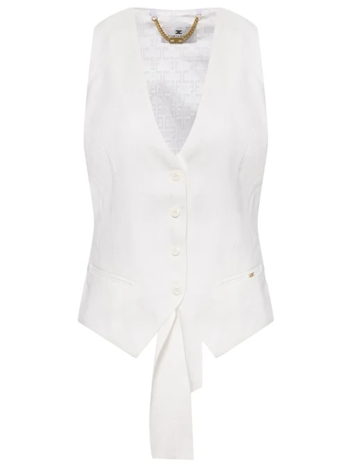Жилет из вискозы и льна ELISABETTA FRANCHI