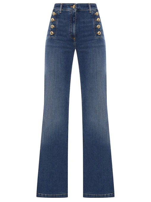 Джинсы-клеш хлопковые ELISABETTA FRANCHI