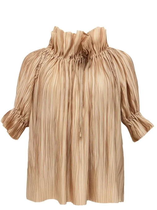 Блуза HERITAGE PLEATED однотонная SOROKA ON COURSE