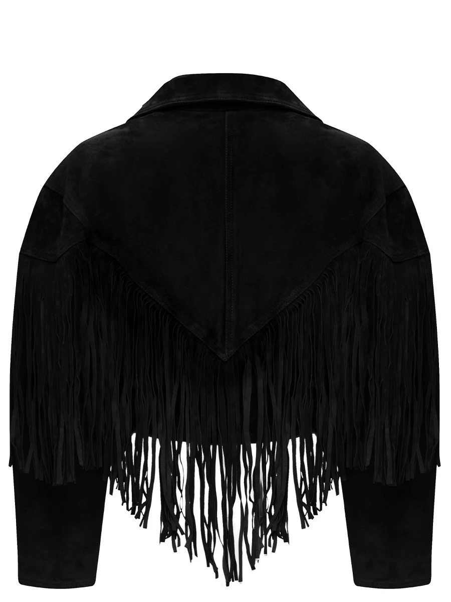 Укороченный жакет с бахромой