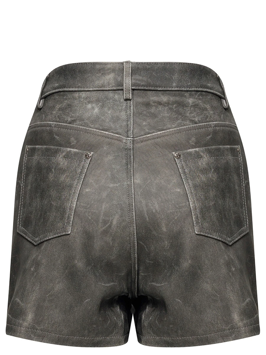 Шорты-юбка из кожи