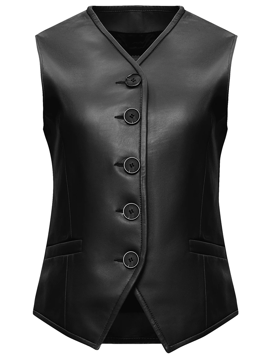 Жилет кожаный