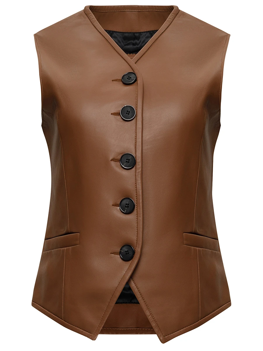 Жилет кожаный