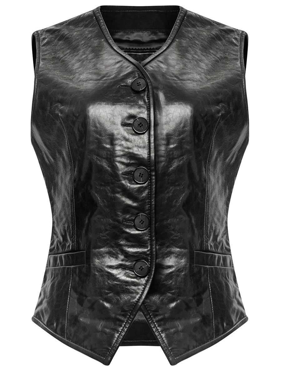Жилет кожаный