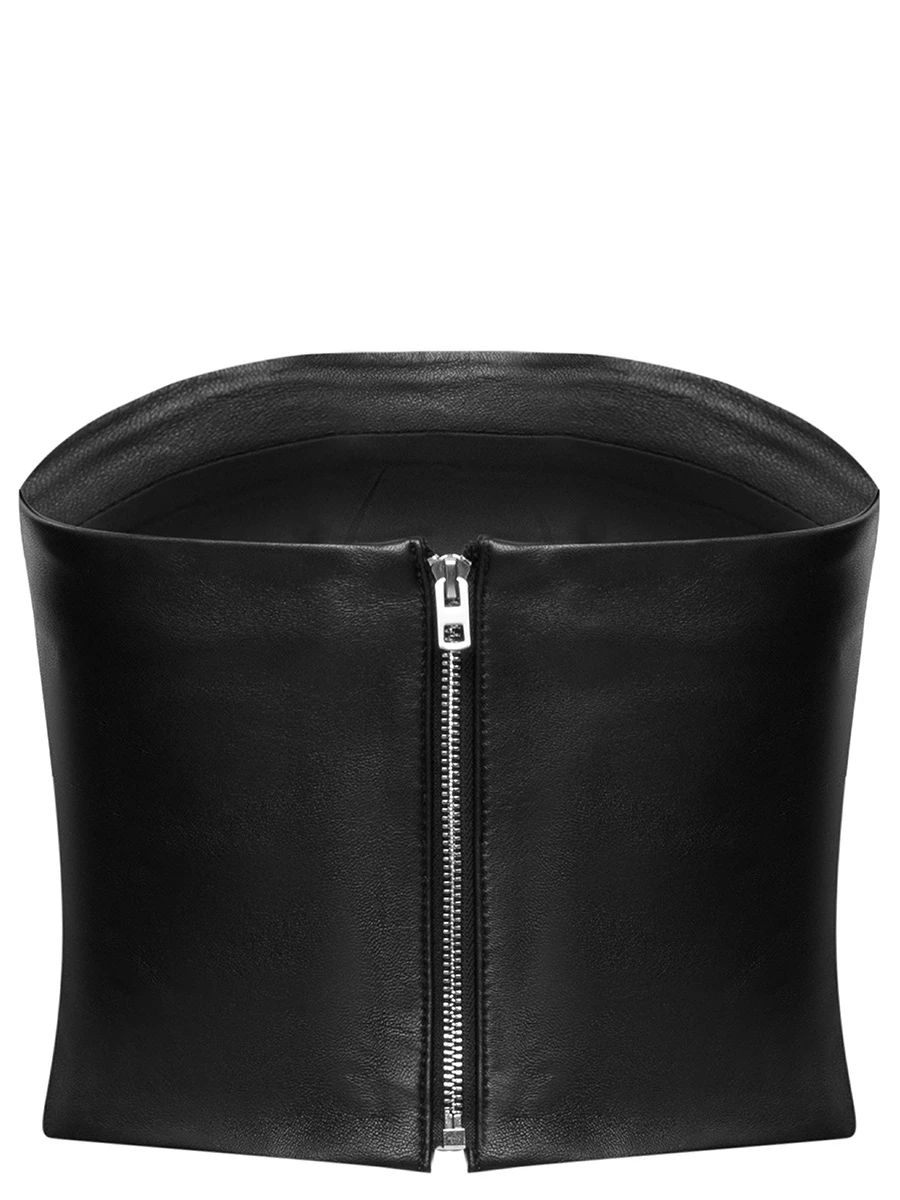 Топ кожаный