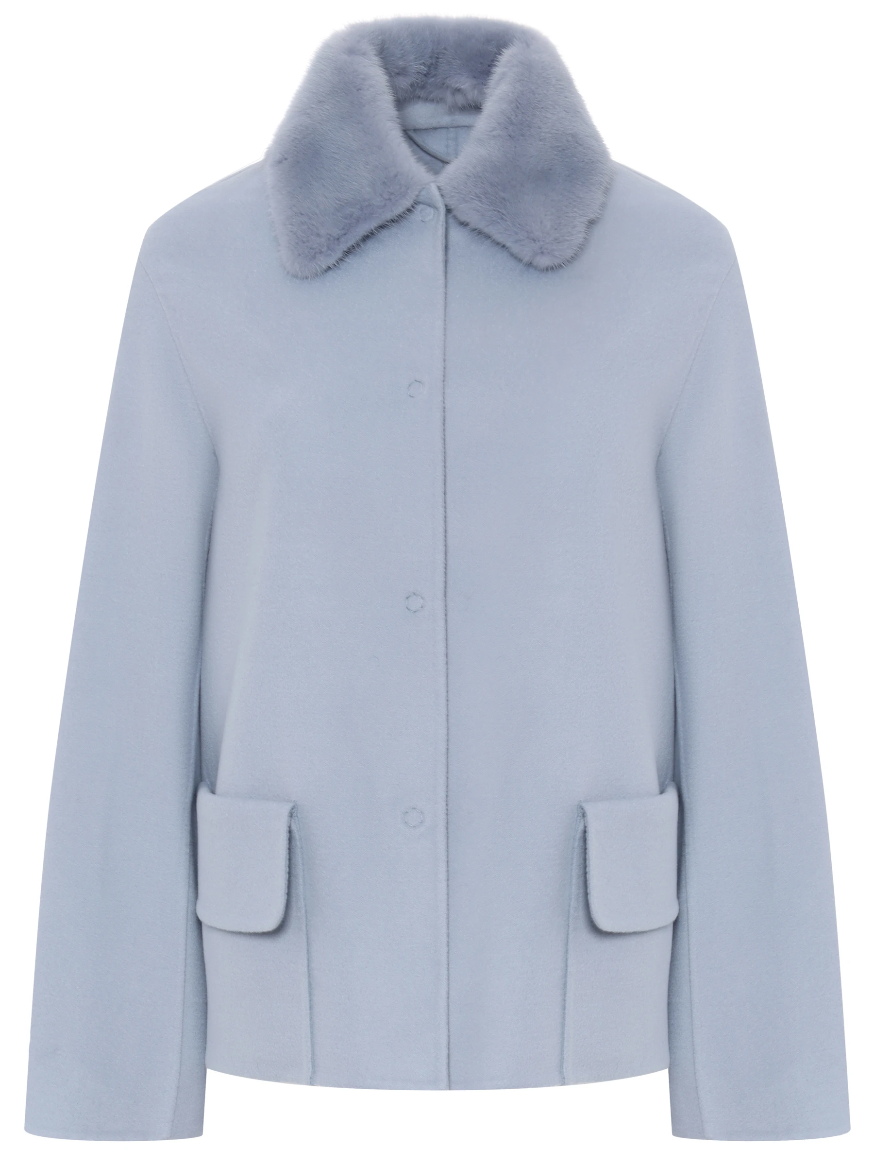 Полупальто из шерсти и кашемира с мехом