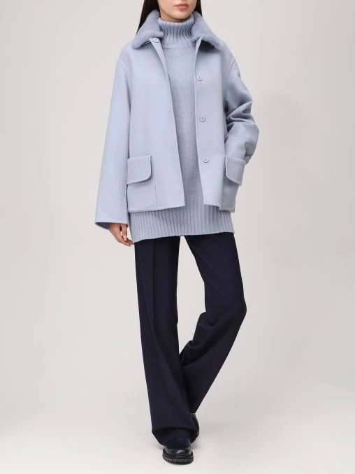 Полупальто из шерсти и кашемира с мехом MANZONI 24