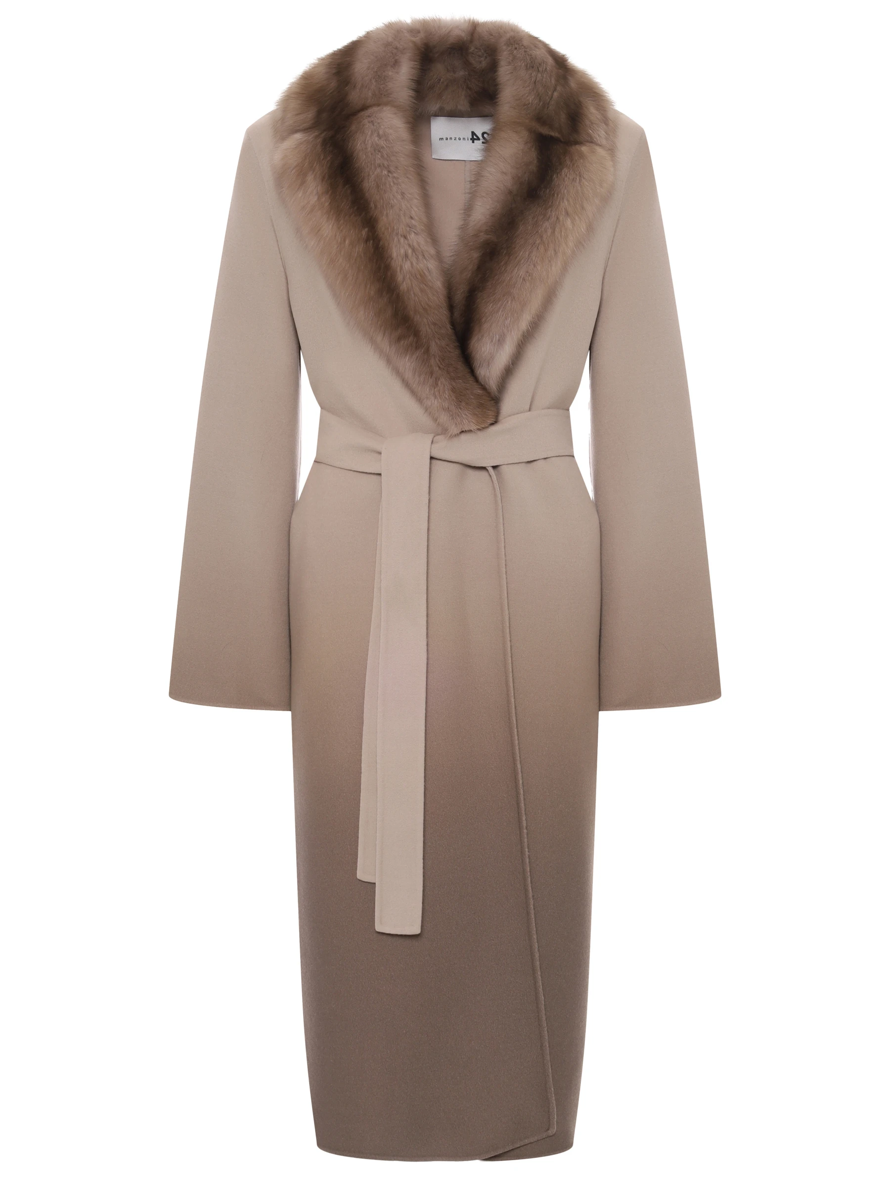 Пальто шерстяное с мехом