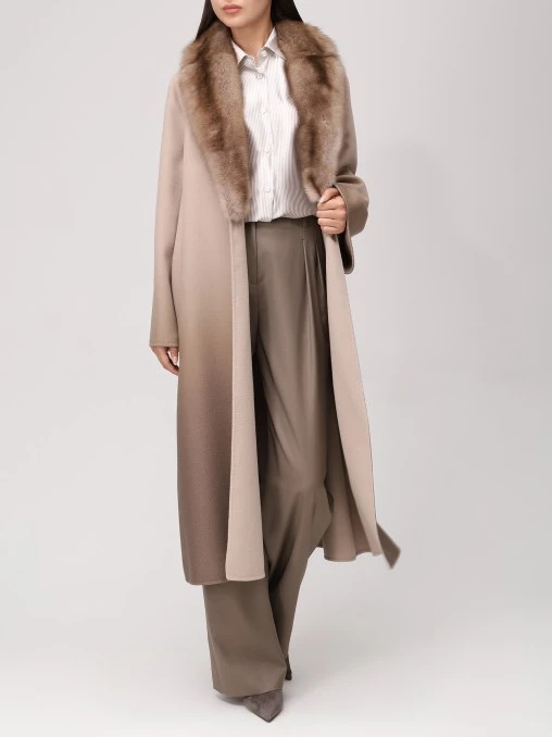 Пальто шерстяное с мехом MANZONI 24