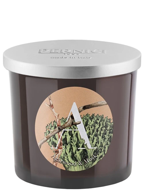 Свеча ароматическая Agarwood & Musk Агаровое дерево и Мох 200г PERNICI