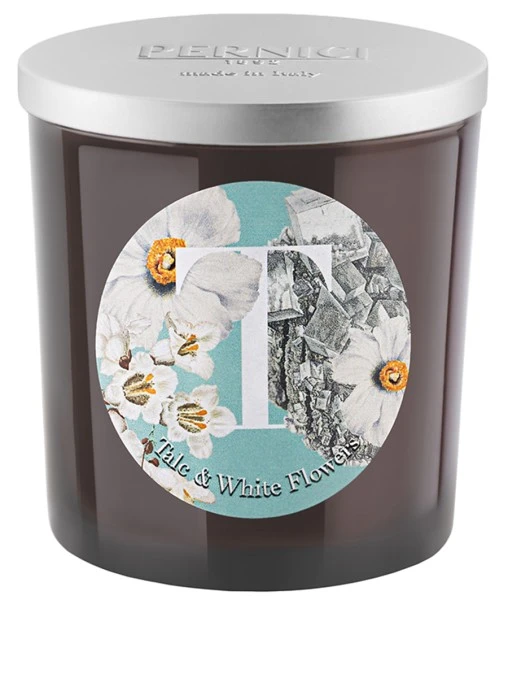 Свеча ароматическая Talc & White flowers Тальк и Белые цветы 350г PERNICI