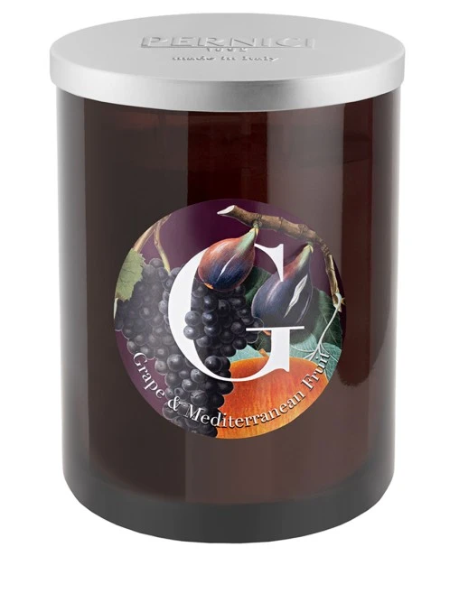 Свеча ароматическая Grape & Mediterranean fruit Виноград и Средиземноморские фрукты 900 г 3 фитиля PERNICI
