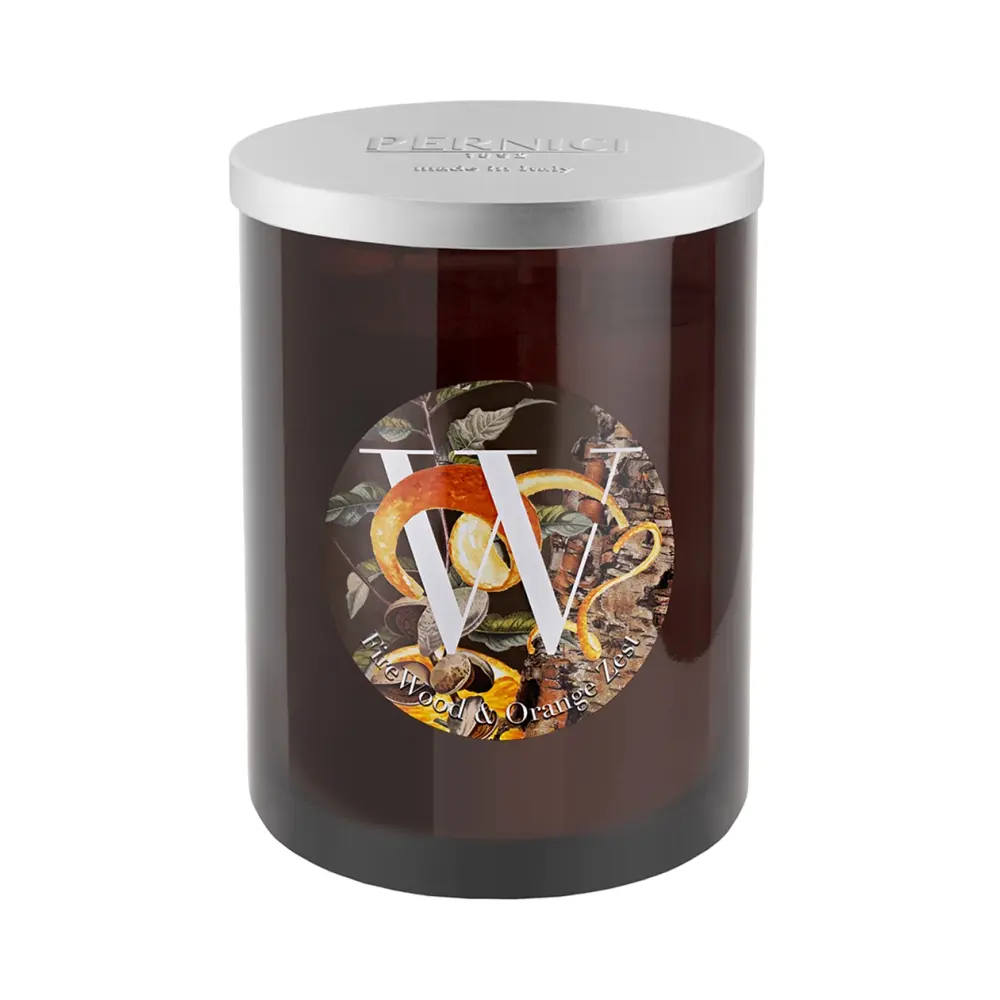 Свеча ароматическая Fire Wood & Orange Rind Жженая древесина и Цедра апельсина 900г 3 фитиля