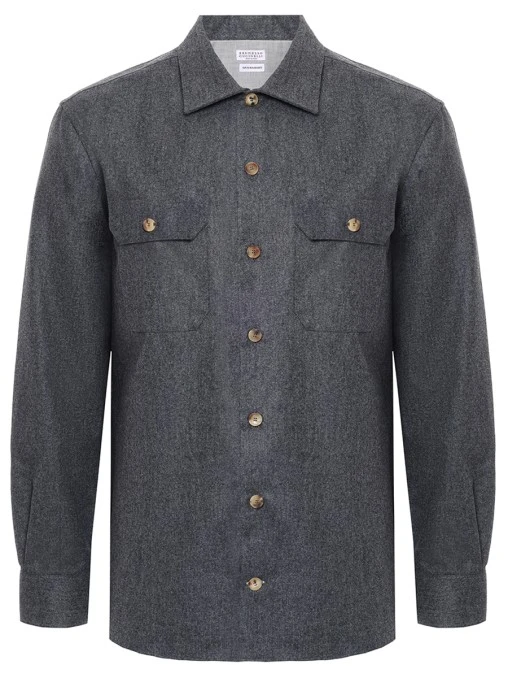 Рубашка Regular Fit шерстяная BRUNELLO CUCINELLI