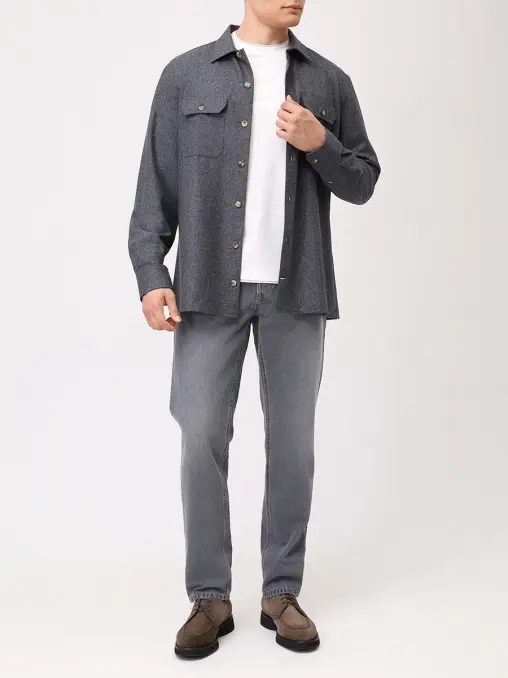 Рубашка Regular Fit шерстяная BRUNELLO CUCINELLI