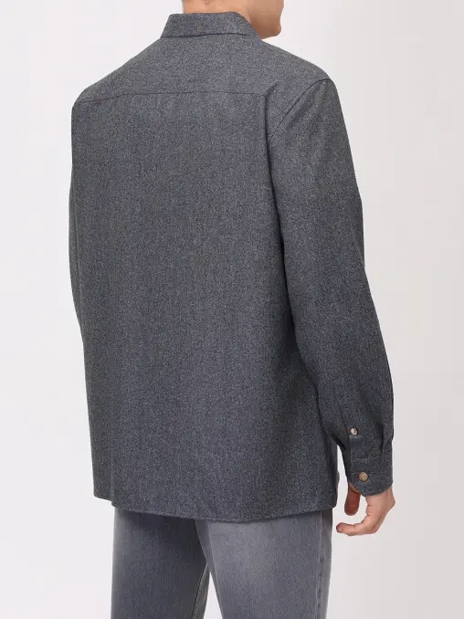 Рубашка Regular Fit шерстяная BRUNELLO CUCINELLI