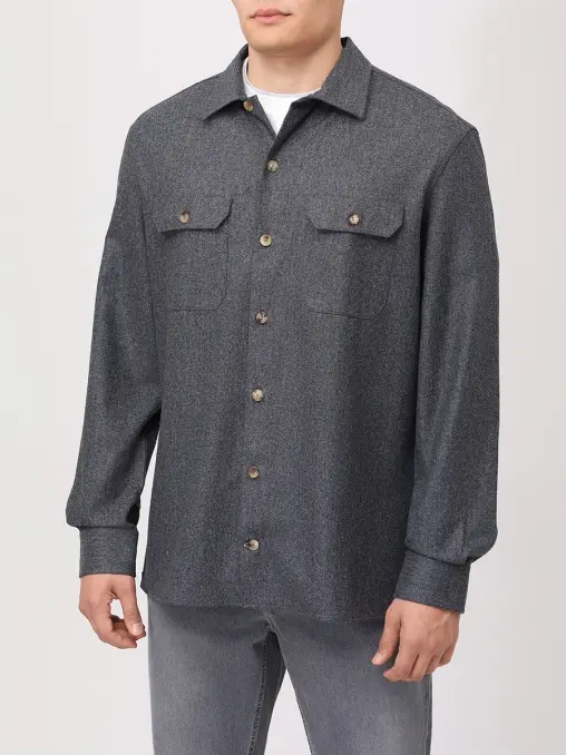 Рубашка Regular Fit шерстяная BRUNELLO CUCINELLI