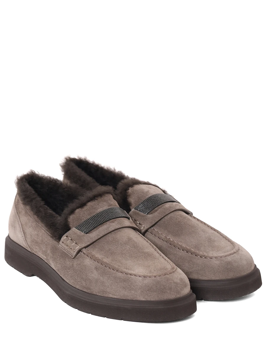 Лоферы замшевые на меху