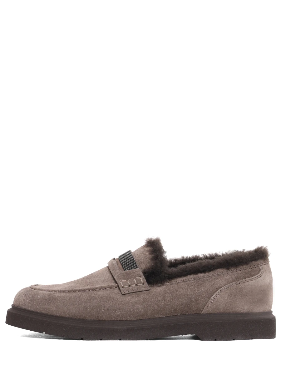 Лоферы замшевые на меху