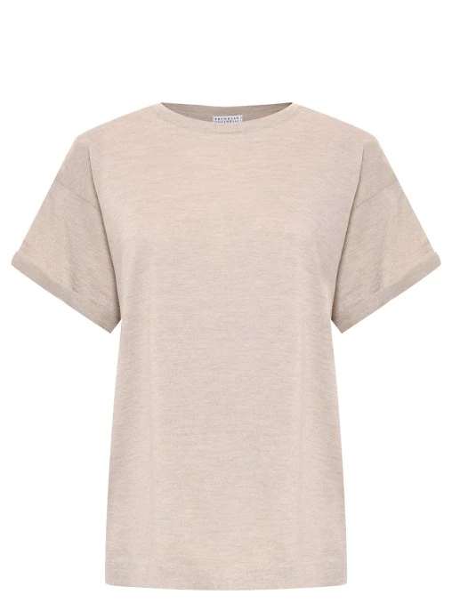 Футболка из кашемира и шелка BRUNELLO CUCINELLI