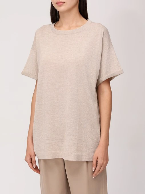 Футболка из кашемира и шелка BRUNELLO CUCINELLI