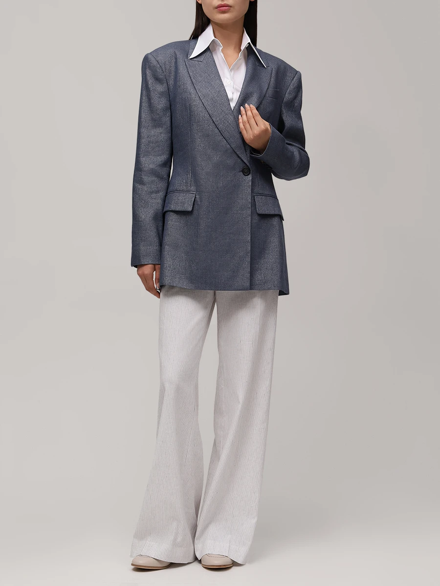 Пиджак изо льна и шерсти