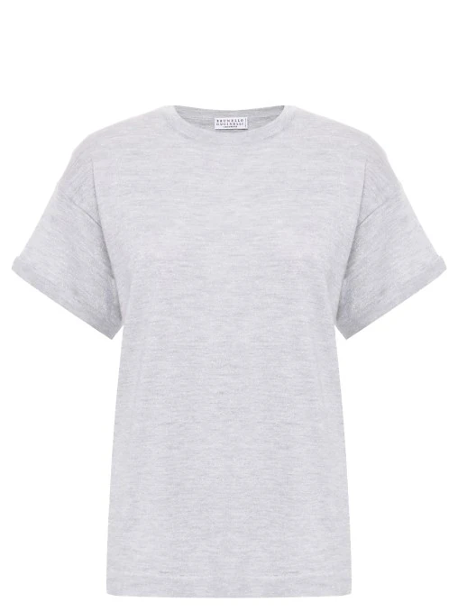 Футболка из кашемира и шелка BRUNELLO CUCINELLI