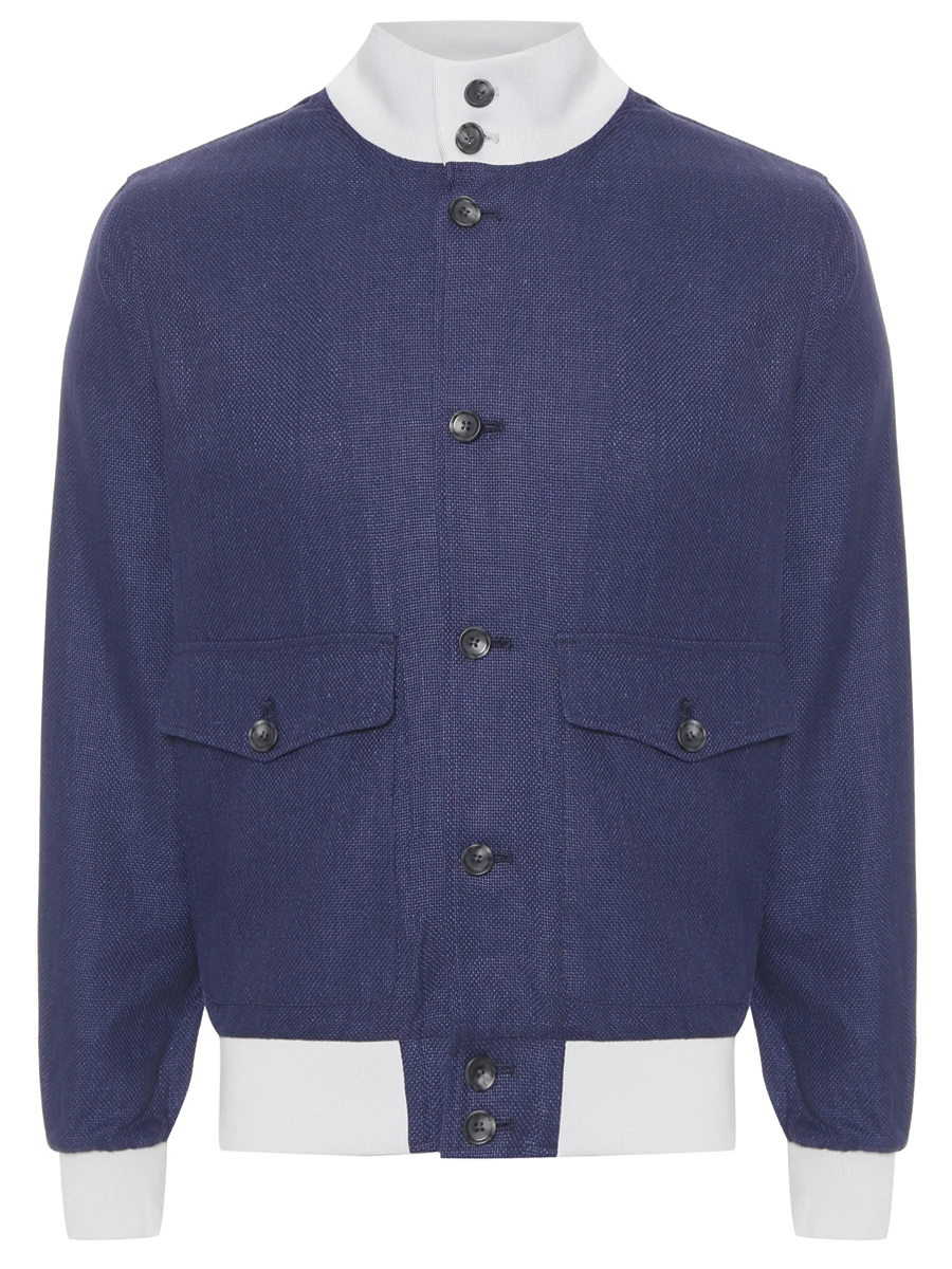 Бомбер из хлопка и льна