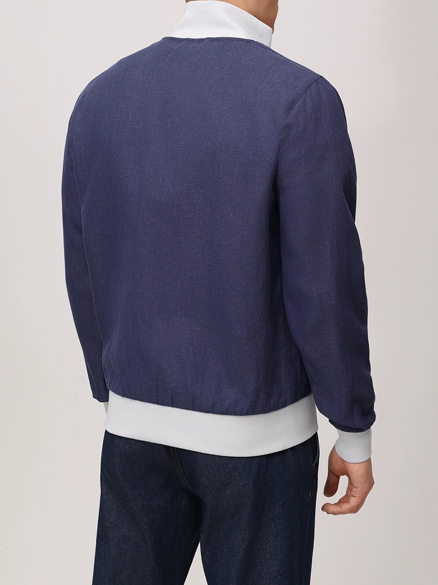 Бомбер из хлопка и льна