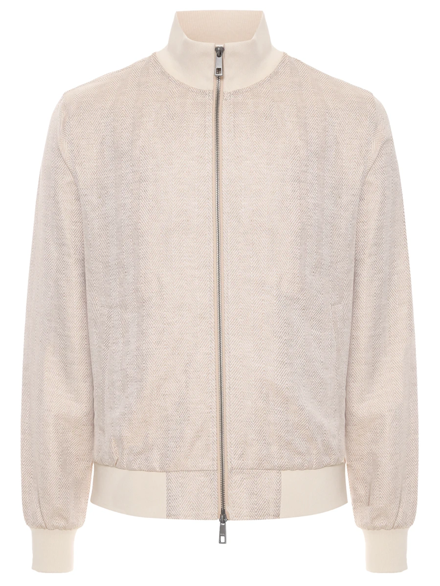 Бомбер из хлопка и льна