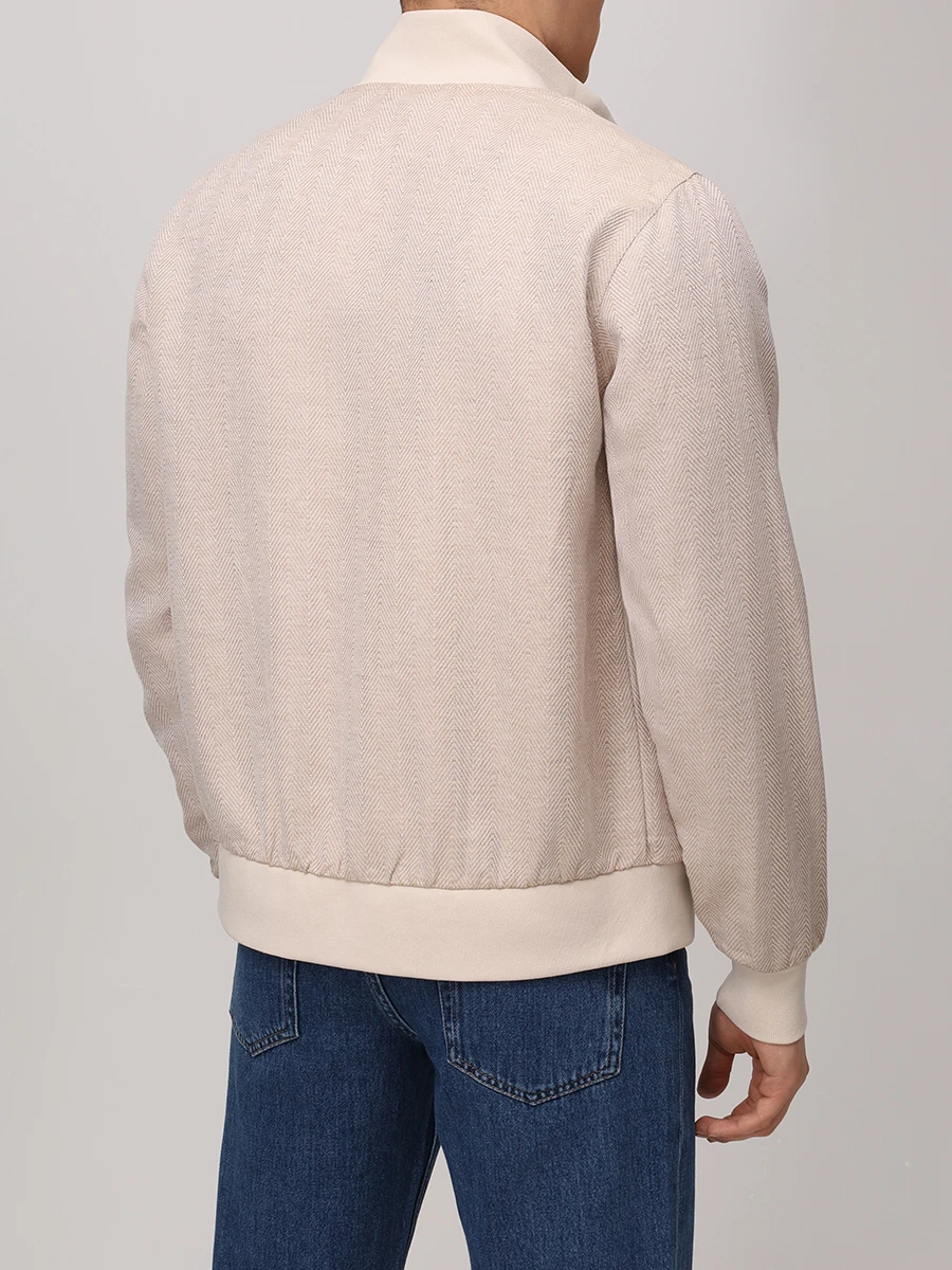 Бомбер из хлопка и льна