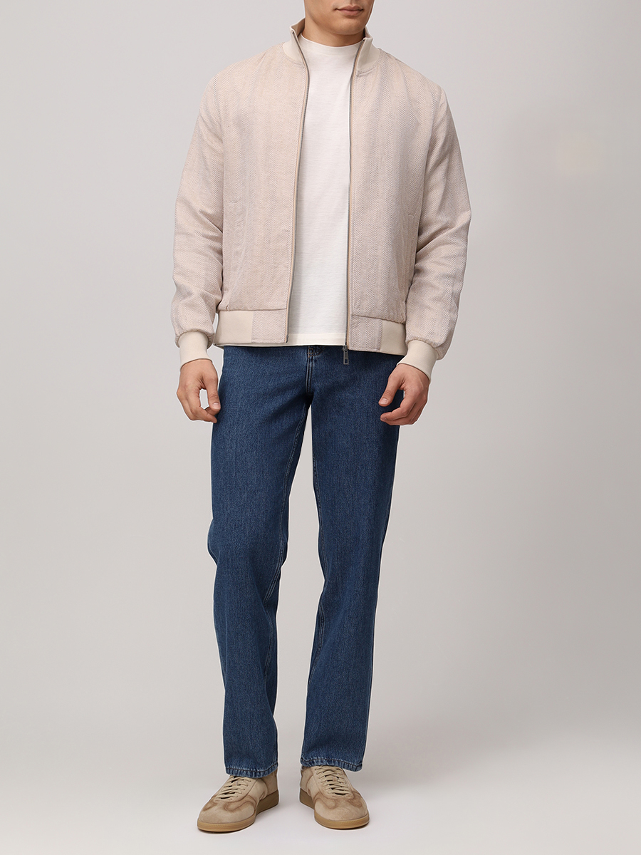 Бомбер из хлопка и льна