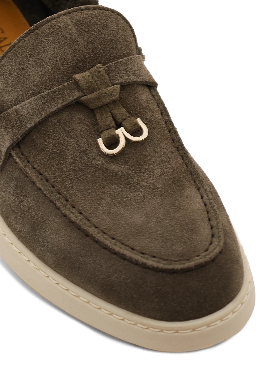 Лоферы замшевые на меху