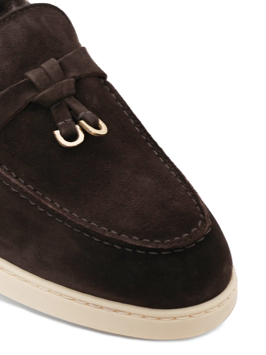 Лоферы замшевые на меху