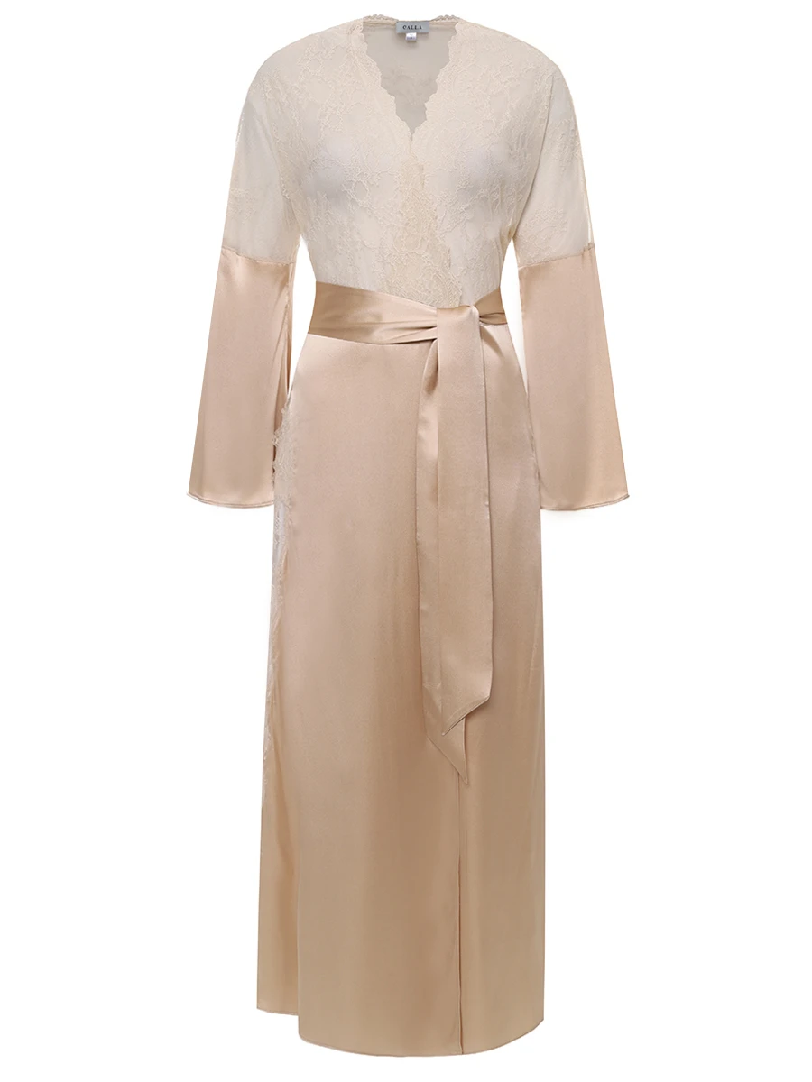 Халат из шелка и кружева