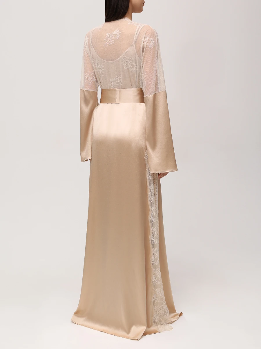 Халат из шелка и кружева