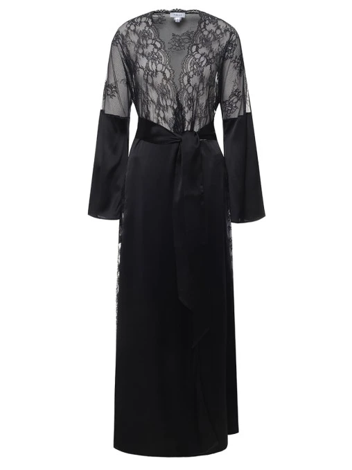 Халат из шелка и кружева C.ALLA