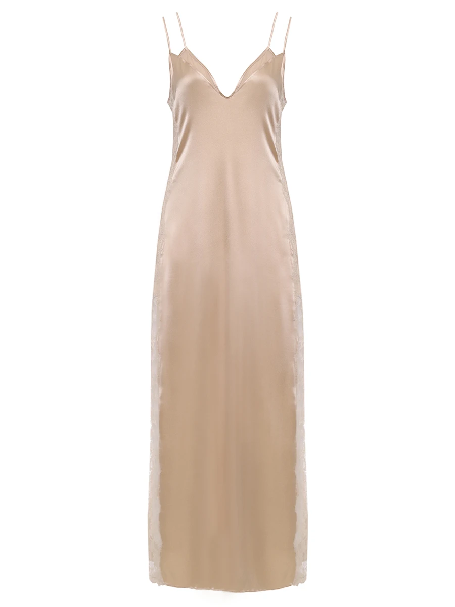 Сорочка шелковая с кружевом