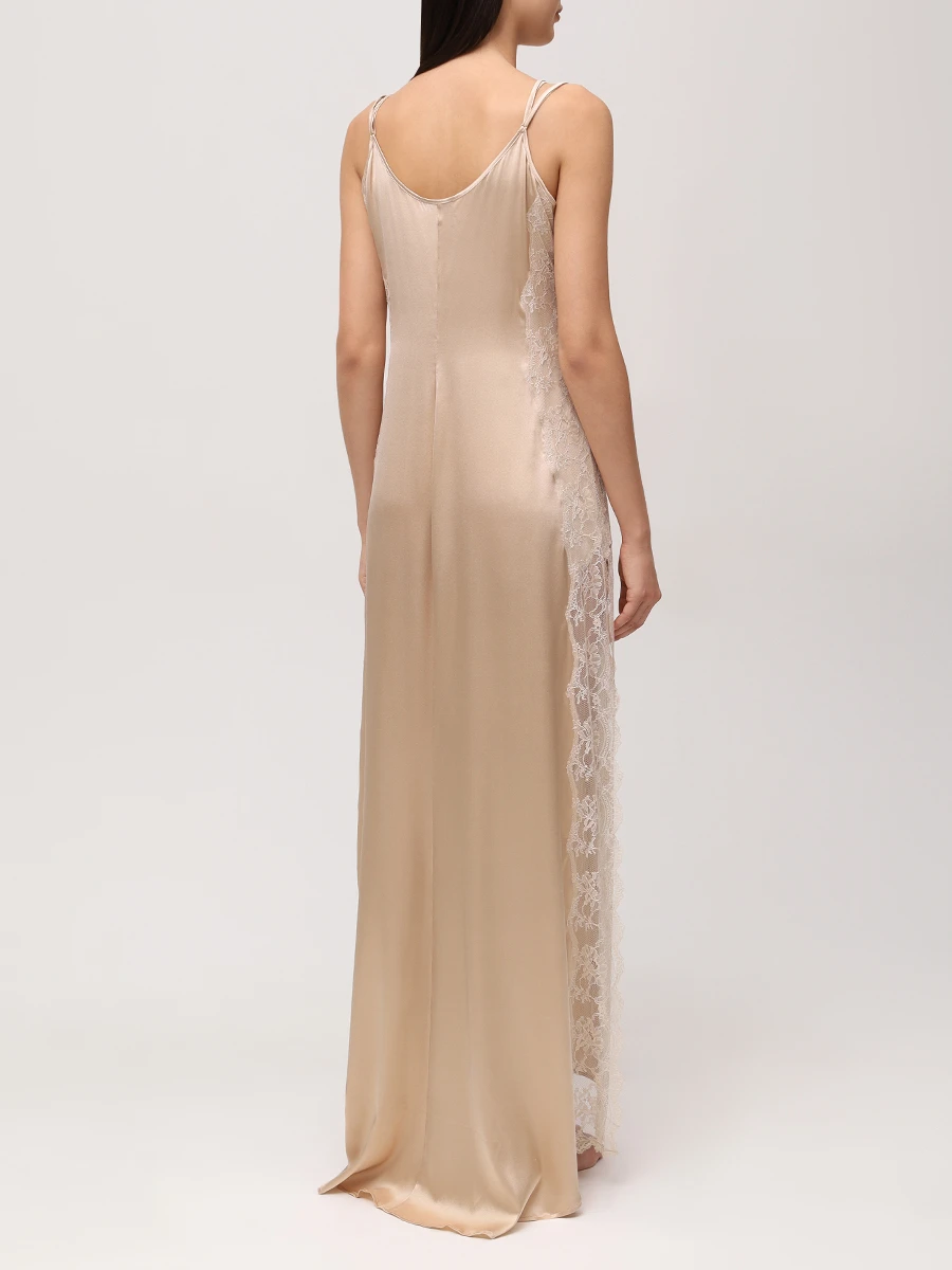 Сорочка шелковая с кружевом