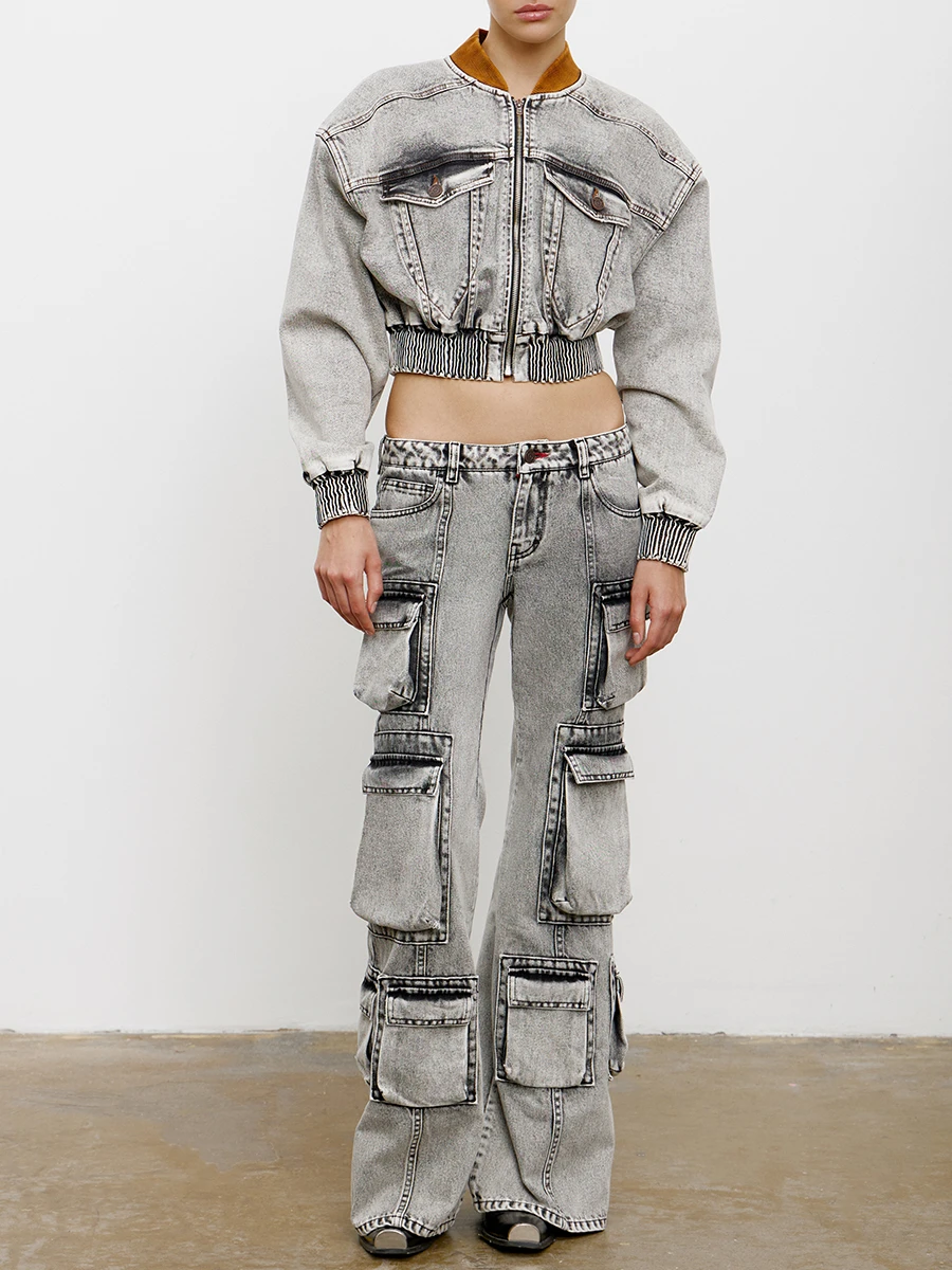 Джинсы-карго Wellington Cargo Light Marmor Grey хлопковые