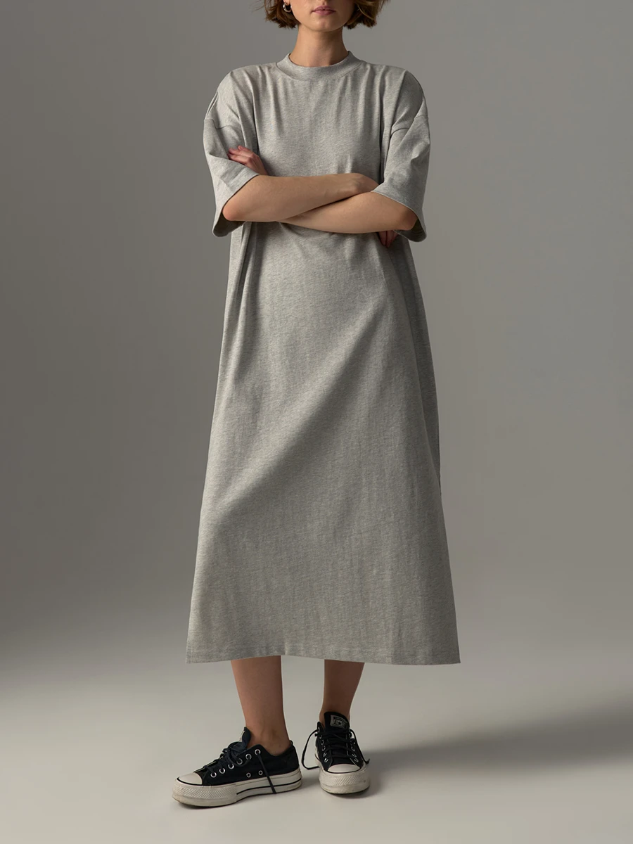 Платье-футболка Tuxtla Grey Melange хлопковое