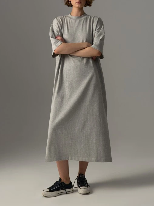 Платье-футболка Tuxtla Grey Melange хлопковое BLCV