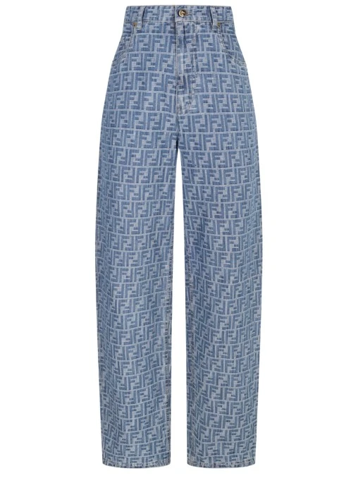 Брюки из хлопка и льна FENDI