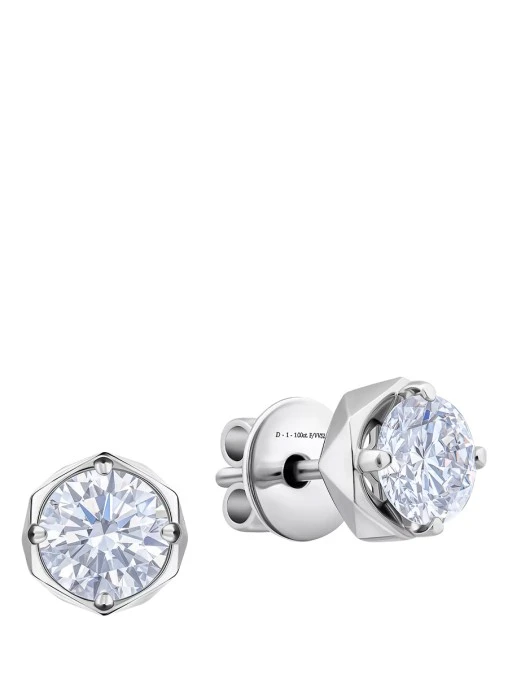 Пусеты из белого золота с бриллиантами CHAMOVSKIKH JEWELLERY HOUSE