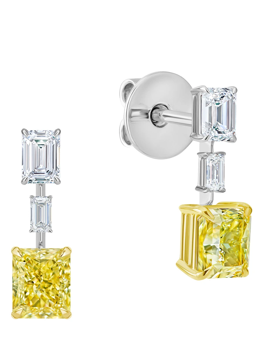 Пусеты из белого золота с бриллиантами