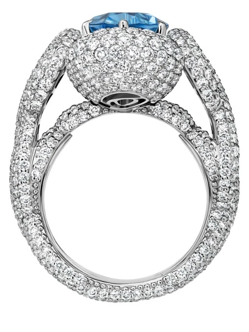 Кольцо из белого золота с аквамарином и бриллиантами CHAMOVSKIKH JEWELLERY HOUSE