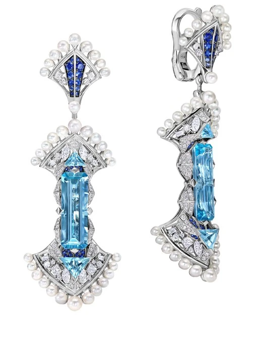 Серьги из белого золота с аквамаринами и бриллиантами CHAMOVSKIKH JEWELLERY HOUSE